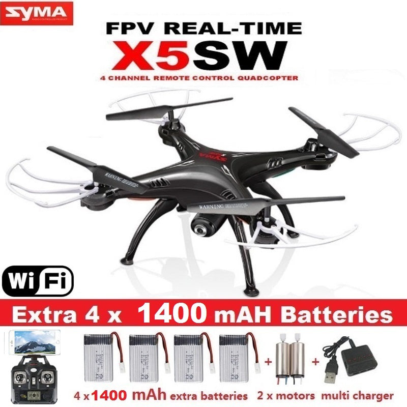 SYMA X5SW FPV Drone X5C Upgrade WiFi Camera Real Time Video RC Quadcopter 2.4G 6-Axis Quadrocopter With 5 Battery