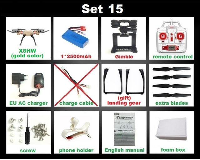 Syma X8 X8C X8W FPV RC Drone Quadcopter Without Camera Professional Dron With Holder For Gopro/SJCAM/Xiaoyi/Eken Action Camera