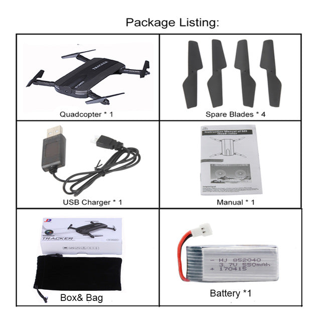Selfie Drone JXD 523W JXD 523 Tracker Foldable Mini Rc Drone with Wifi FPV Camera Altitude Hold Headless Mode RC Helicopter