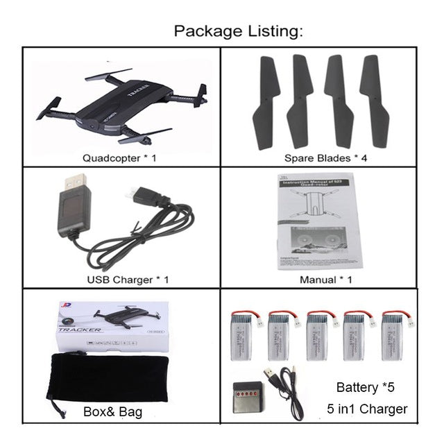 Selfie Drone JXD 523W JXD 523 Tracker Foldable Mini Rc Drone with Wifi FPV Camera Altitude Hold Headless Mode RC Helicopter