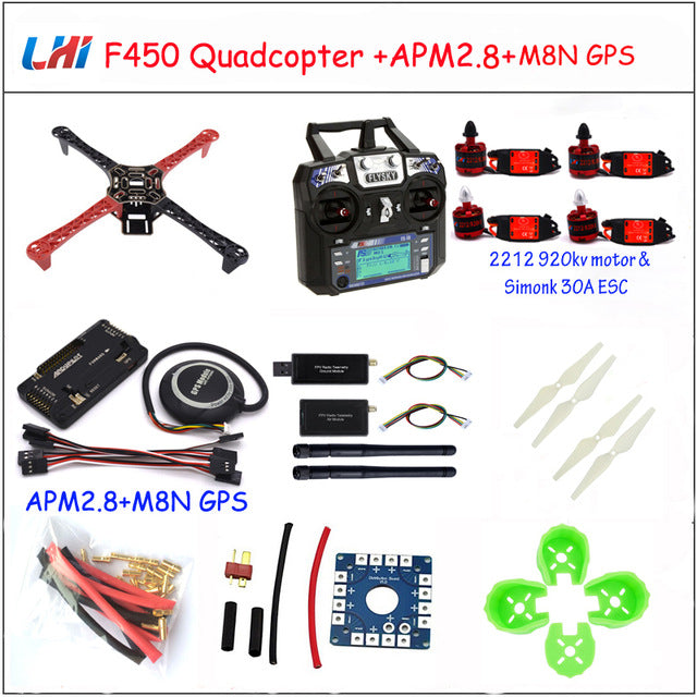 Skywalker Rc Airplane F450 Quadcopter Rack Kit Frame Apm2.8 And M8n Gps 2212 920kv Simonk 30a 9443 Props Drones Quadrocopter