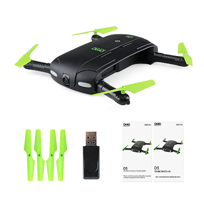 New Arrival DHD D5 Selfie FPV Drone With HD Camera Foldable RC Pocket Drones Phone Control Quadcopter Mini Dron VS JJRC H37 523
