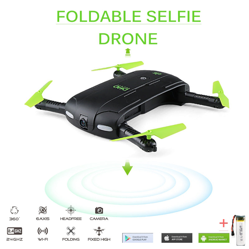 DHD D5 Selfie Drone With Wifi FPV HD Camera Foldable Pocket RC Drones Phone Control Helicopter VS JJRC H37 Mini Quadcopter Toys