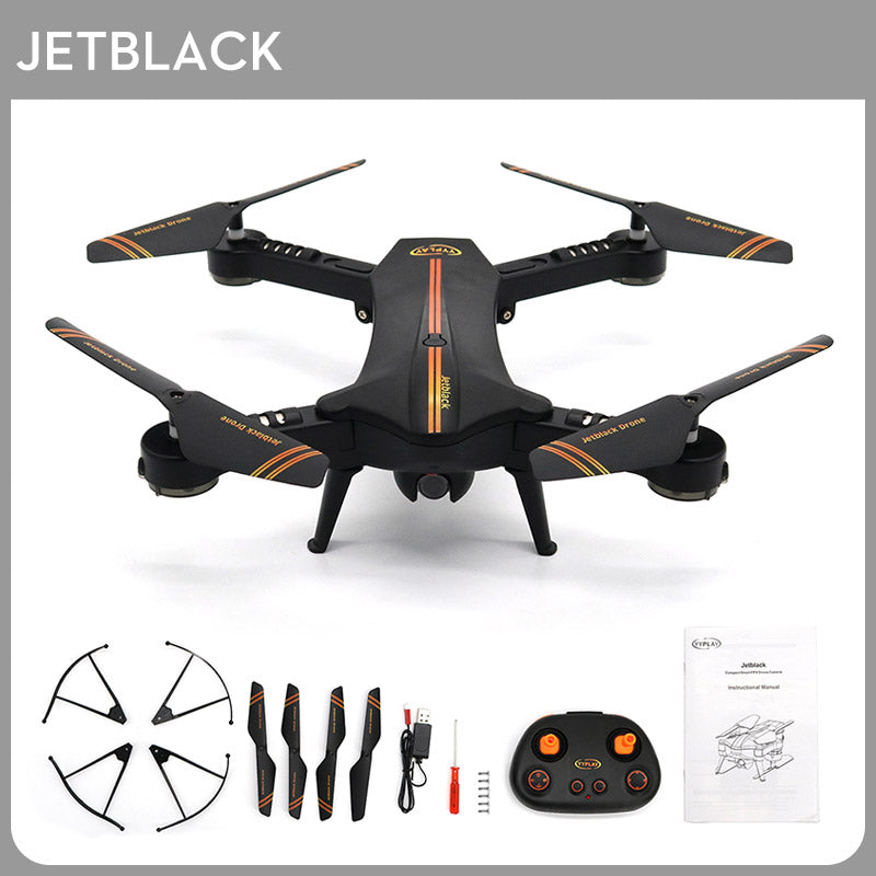 Jetblack Selfie Foldable Drone Quadcopter Helicopter Frame Compact Smart FPV Drones with HD Camera Portable Photography Video