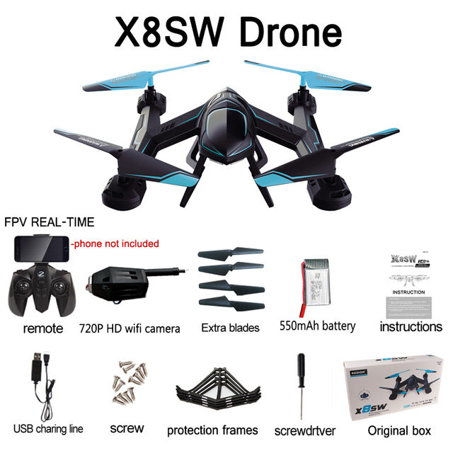 X8SW Multicopter Remote Helicopter Quadcopter Camera Drone Quadrocopter RC Dron Remote Control Toys or No Camera