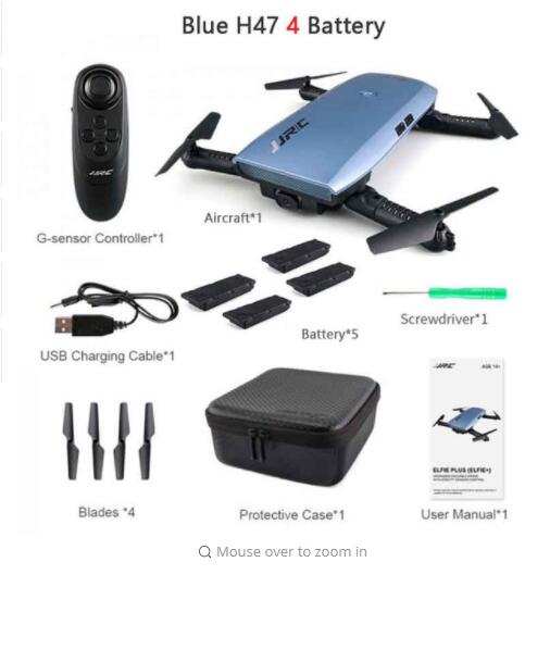 Newest JJRC H47 ELFIE Plus with HD Camera Upgraded Foldable Arm RC Drone Quadcopter Helicopter VS H37 Mini Eachine E56