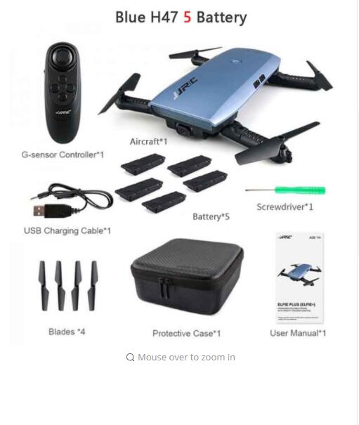 Newest JJRC H47 ELFIE Plus with HD Camera Upgraded Foldable Arm RC Drone Quadcopter Helicopter VS H37 Mini Eachine E56