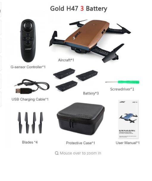 Newest JJRC H47 ELFIE Plus with HD Camera Upgraded Foldable Arm RC Drone Quadcopter Helicopter VS H37 Mini Eachine E56