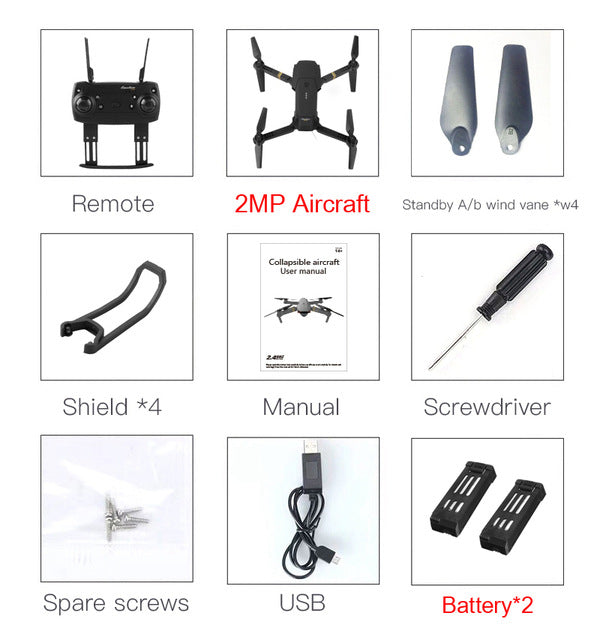 Hot Sale Eachine E58 WIFI FPV With Wide Angle 2 MP HD Camera High Hold Mode Foldable Arm RC Quadcopter RTF VS DJI Mavic Pro