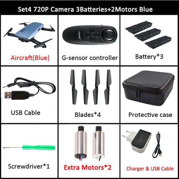 JJRC H47 ELFIE Plus Mini Selfie Drone with Camera HD 720P WIFI FPV Gravity Sensor Altitude Hold Foldable Quadcopter VS H37 Mini