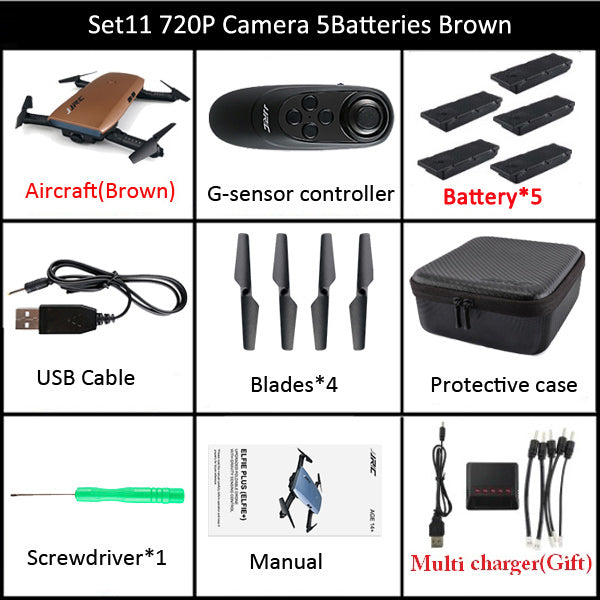 JJRC H47 ELFIE Plus Mini Selfie Drone with Camera HD 720P WIFI FPV Gravity Sensor Altitude Hold Foldable Quadcopter VS H37 Mini