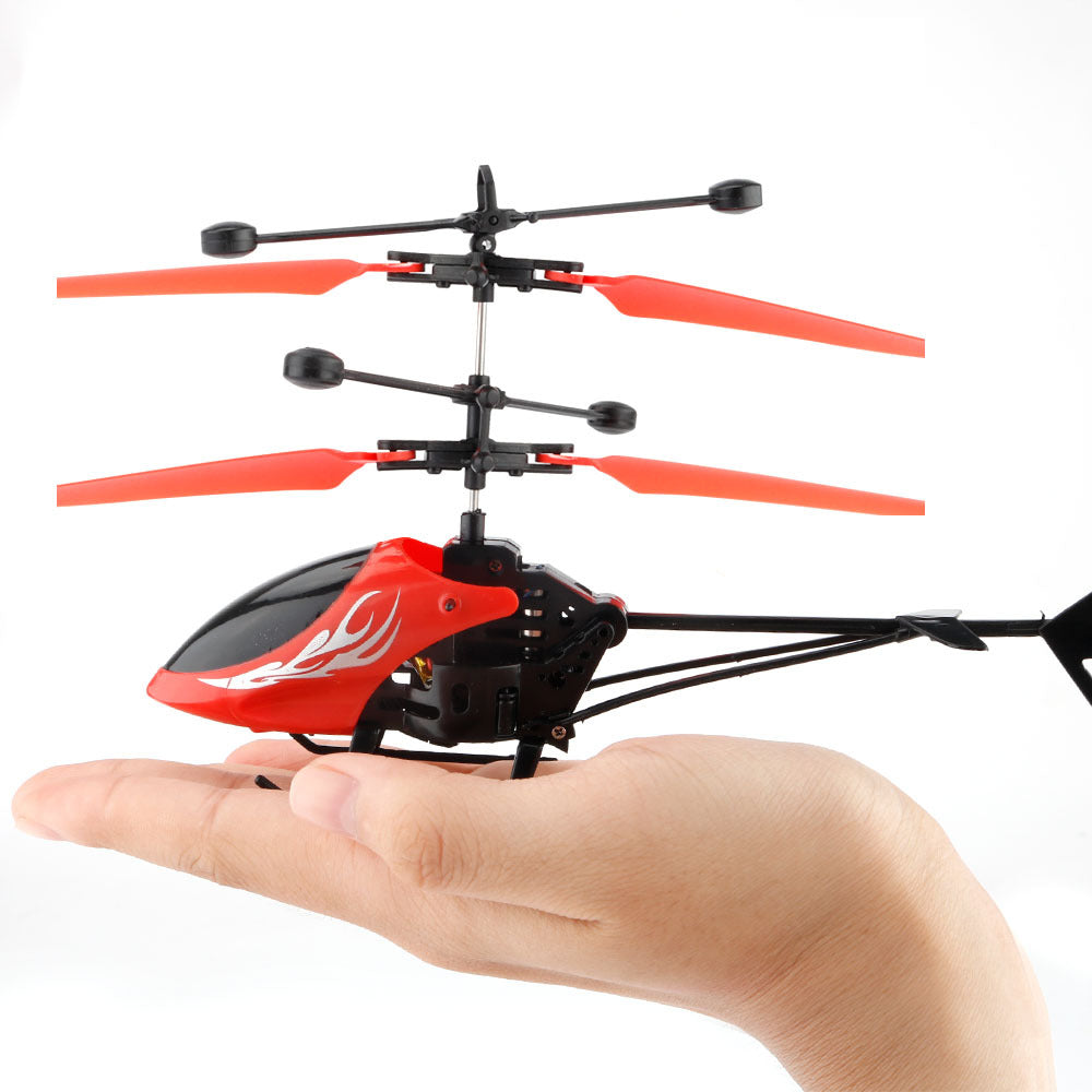 Mini Portable Roll Toy 2 Channel Helicopter Rechargeable RC Plane Electric Red 2CH Induction Infrared Plane Drone Toys