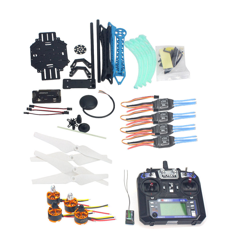 RC Drone Quadrocopter 4-axle Aircraft Kit 500mm Multi-Rotor Frame 6M GPS APM2.8 Flight Control Flysky FS-i6 Transmitter F08151-M