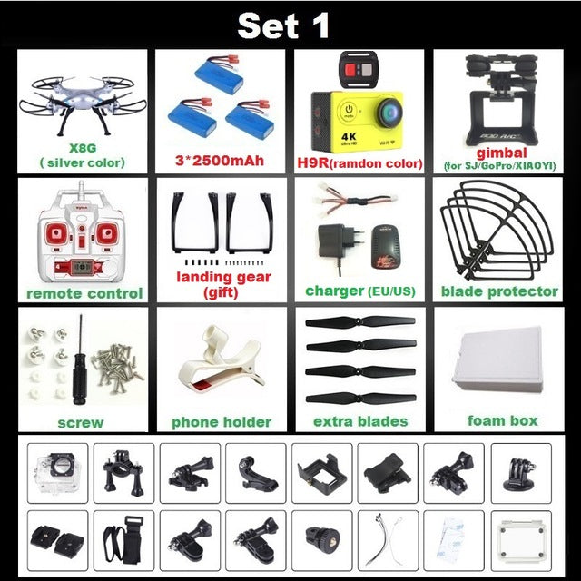 SYMA X8C X8G X8W X8HG X8 FPV RC Drone With H9R 4K Camera 1080p Ultra HD WiFi 2.4G 4CH RC Quadcopter Helicopter Professional Dron