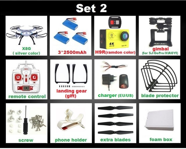 SYMA X8C X8G X8W X8HG X8 FPV RC Drone With H9R 4K Camera 1080p Ultra HD WiFi 2.4G 4CH RC Quadcopter Helicopter Professional Dron