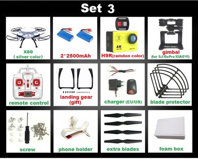 SYMA X8C X8G X8W X8HG X8 FPV RC Drone With H9R 4K Camera 1080p Ultra HD WiFi 2.4G 4CH RC Quadcopter Helicopter Professional Dron