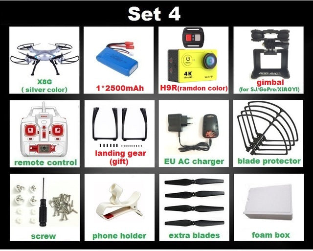 SYMA X8C X8G X8W X8HG X8 FPV RC Drone With H9R 4K Camera 1080p Ultra HD WiFi 2.4G 4CH RC Quadcopter Helicopter Professional Dron
