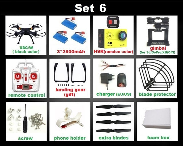SYMA X8C X8G X8W X8HG X8 FPV RC Drone With H9R 4K Camera 1080p Ultra HD WiFi 2.4G 4CH RC Quadcopter Helicopter Professional Dron
