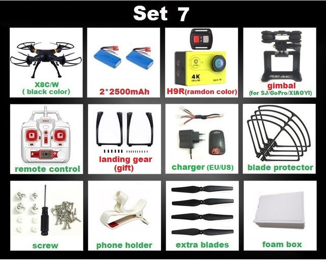 SYMA X8C X8G X8W X8HG X8 FPV RC Drone With H9R 4K Camera 1080p Ultra HD WiFi 2.4G 4CH RC Quadcopter Helicopter Professional Dron