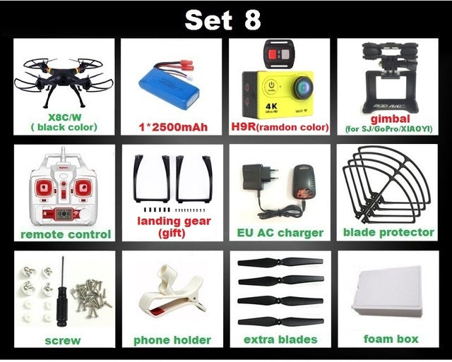 SYMA X8C X8G X8W X8HG X8 FPV RC Drone With H9R 4K Camera 1080p Ultra HD WiFi 2.4G 4CH RC Quadcopter Helicopter Professional Dron