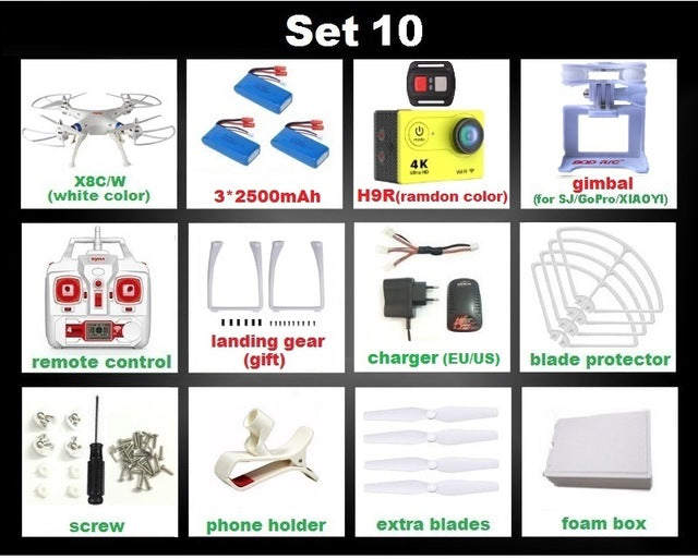 SYMA X8C X8G X8W X8HG X8 FPV RC Drone With H9R 4K Camera 1080p Ultra HD WiFi 2.4G 4CH RC Quadcopter Helicopter Professional Dron