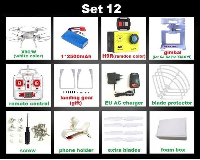 SYMA X8C X8G X8W X8HG X8 FPV RC Drone With H9R 4K Camera 1080p Ultra HD WiFi 2.4G 4CH RC Quadcopter Helicopter Professional Dron