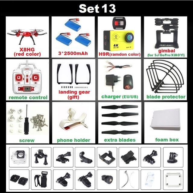 SYMA X8C X8G X8W X8HG X8 FPV RC Drone With H9R 4K Camera 1080p Ultra HD WiFi 2.4G 4CH RC Quadcopter Helicopter Professional Dron