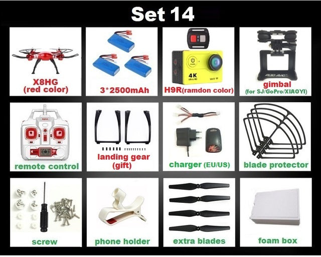 SYMA X8C X8G X8W X8HG X8 FPV RC Drone With H9R 4K Camera 1080p Ultra HD WiFi 2.4G 4CH RC Quadcopter Helicopter Professional Dron