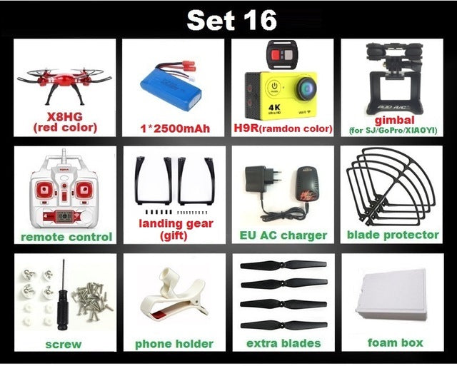 SYMA X8C X8G X8W X8HG X8 FPV RC Drone With H9R 4K Camera 1080p Ultra HD WiFi 2.4G 4CH RC Quadcopter Helicopter Professional Dron