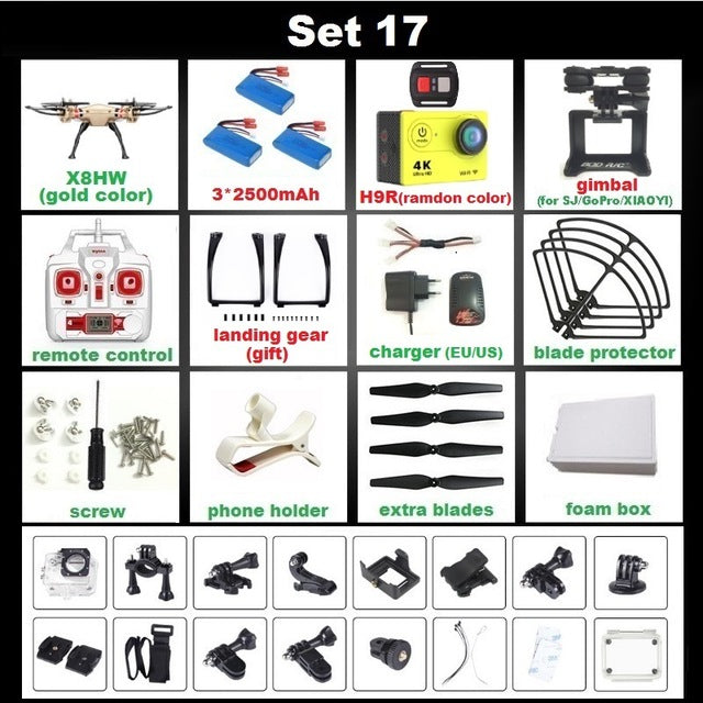 SYMA X8C X8G X8W X8HG X8 FPV RC Drone With H9R 4K Camera 1080p Ultra HD WiFi 2.4G 4CH RC Quadcopter Helicopter Professional Dron