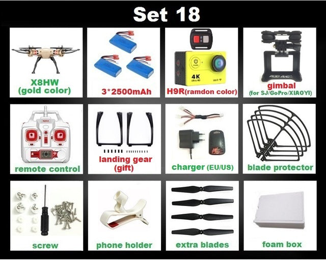 SYMA X8C X8G X8W X8HG X8 FPV RC Drone With H9R 4K Camera 1080p Ultra HD WiFi 2.4G 4CH RC Quadcopter Helicopter Professional Dron