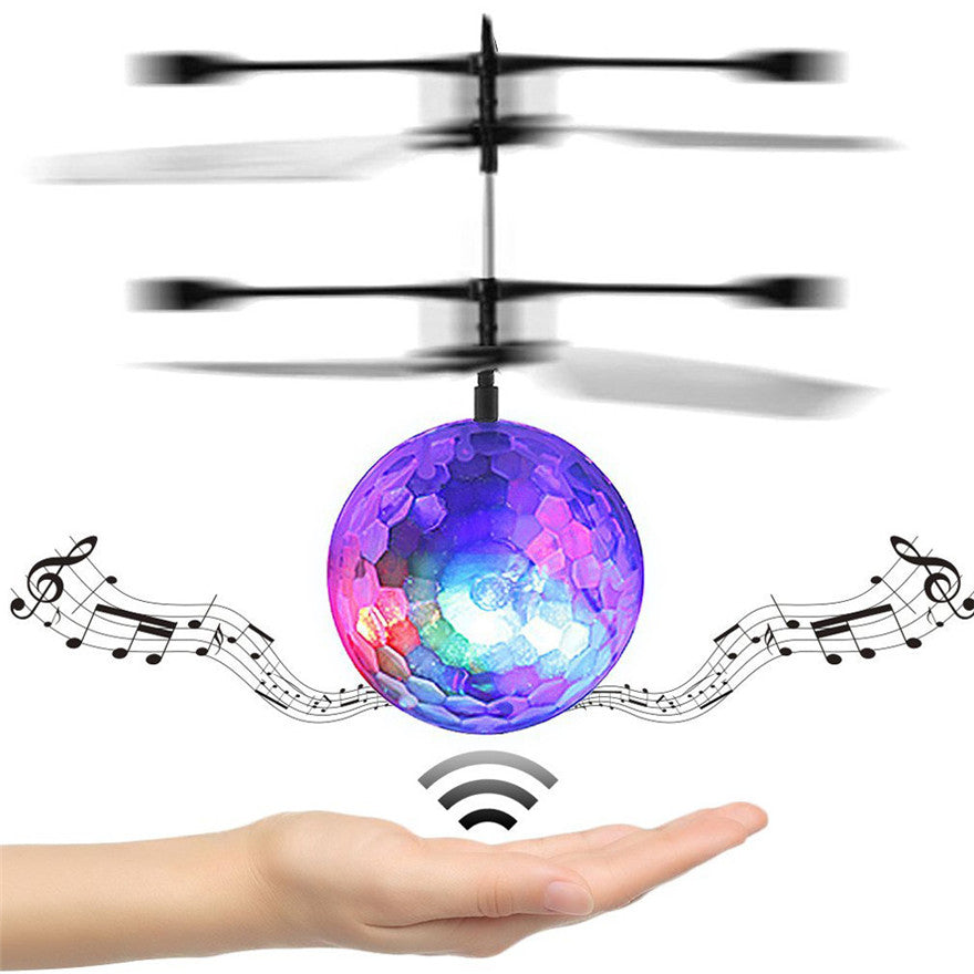 EpochAir RC Flying Ball Drone Helicopter Ball Built-in Disco Music With Shinning LED Lighting for Kids Teenagers Coloful Flying