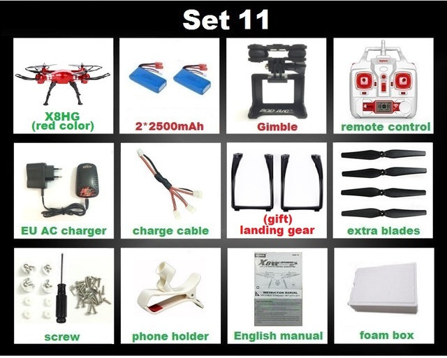 Syma X8 X8C X8W FPV RC Drone Quadcopter Without Camera Professional Dron With Holder For Gopro/SJCAM/Xiaoyi/Eken Action Camera