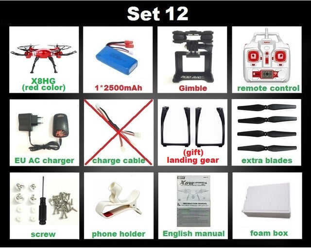 Syma X8 X8C X8W FPV RC Drone Quadcopter Without Camera Professional Dron With Holder For Gopro/SJCAM/Xiaoyi/Eken Action Camera