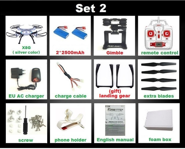 Syma X8 X8C X8W FPV RC Drone Quadcopter Without Camera Professional Dron With Holder For Gopro/SJCAM/Xiaoyi/Eken Action Camera