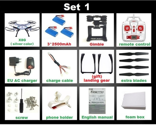 Syma X8 X8C X8W FPV RC Drone Quadcopter Without Camera Professional Dron With Holder For Gopro/SJCAM/Xiaoyi/Eken Action Camera