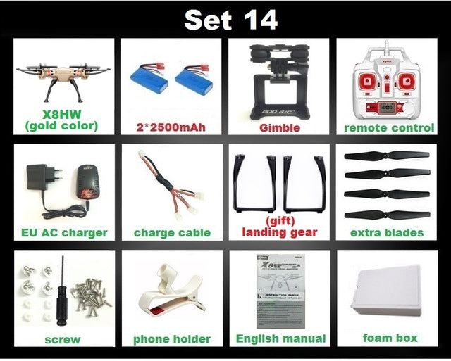 Syma X8 X8C X8W FPV RC Drone Quadcopter Without Camera Professional Dron With Holder For Gopro/SJCAM/Xiaoyi/Eken Action Camera