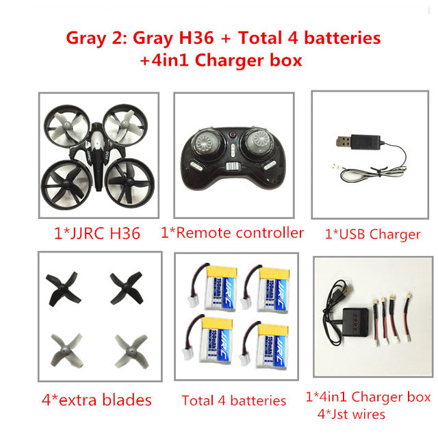 Newest Mini Drone JJRC H36 6 Axis RC Micro Quadcopters With Headless Mode Drones One Key Return RC Helicopter Vs JJRC H8 Dron