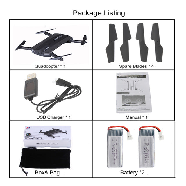 Selfie Drone JXD 523W  JXD 523 Tracker Foldable Mini Rc Drone with Wifi FPV Camera Altitude Hold Headless Mode RC Helicopter
