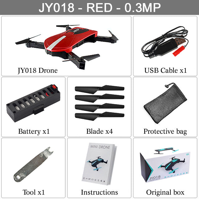 Portable JY018 Mini Selfie Drone Foldable Helicopter Pocket Folding Altitude Hold Headless WIFI FPV Camera RC Quadcopter VS H31