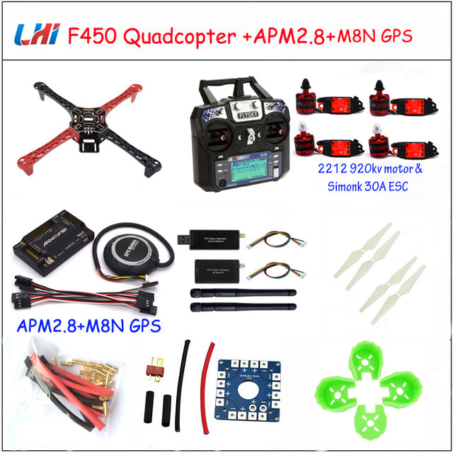 Skywalker Rc Airplane F450 Quadcopter Rack Kit Frame Apm2.8 And M8n Gps 2212 920kv Simonk 30a 9443 Props Drones Quadrocopter