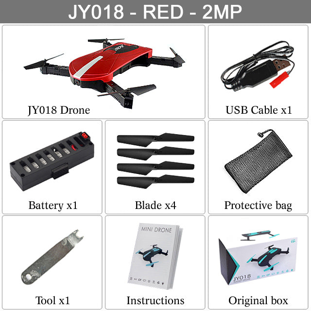 Portable JY018 Mini Selfie Drone Foldable Helicopter Pocket Folding Altitude Hold Headless WIFI FPV Camera RC Quadcopter VS H31