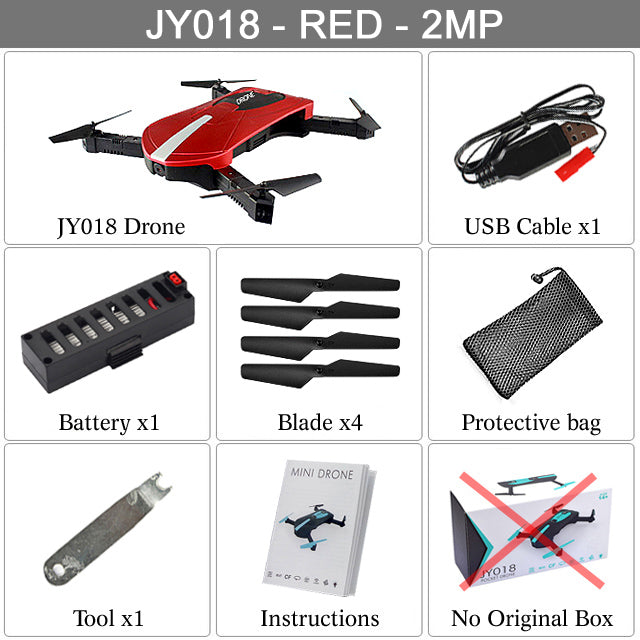 Portable JY018 Mini Selfie Drone Foldable Helicopter Pocket Folding Altitude Hold Headless WIFI FPV Camera RC Quadcopter VS H31