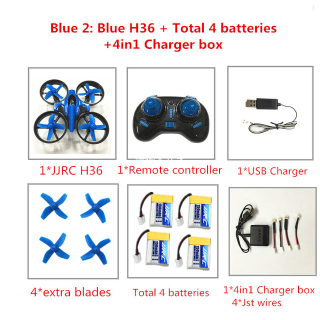 RC Drone Mini Drone JJRC H36 6 Axis RC Quadcopters With Headless Mode Drones One Key Return RC Helicopter Toy Gifts