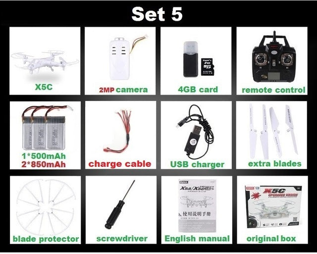 SYMA X5C (Upgrade Version) RC Drone 6-Axis Remote Control Helicopter Quadcopter With 2MP HD Camera or X5 RC Dron No Camera