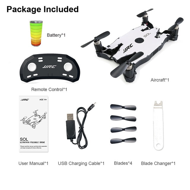 JJRC JJR/C H49 SOL Ultrathin Wifi FPV Selfie Drone 720P Camera Auto Foldable Arm Altitude Hold RC Quadcopter VS H37 H47 E57