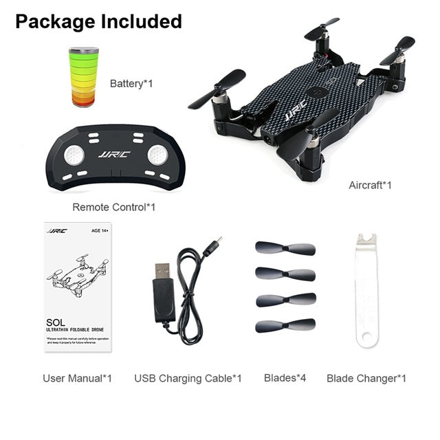 JJRC JJR/C H49 SOL Ultrathin Wifi FPV Selfie Drone 720P Camera Auto Foldable Arm Altitude Hold RC Quadcopter VS H37 H47 E57