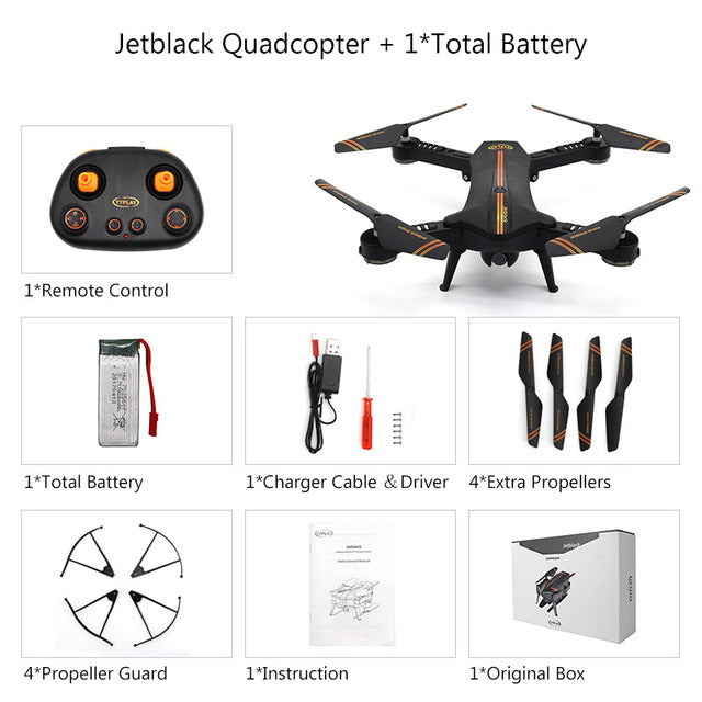 New Jetblack Mini Smart Foldable Selfie Drone with 720P HD Camera High Quality RC Helicopter Quadcopter drohne Free Shipping