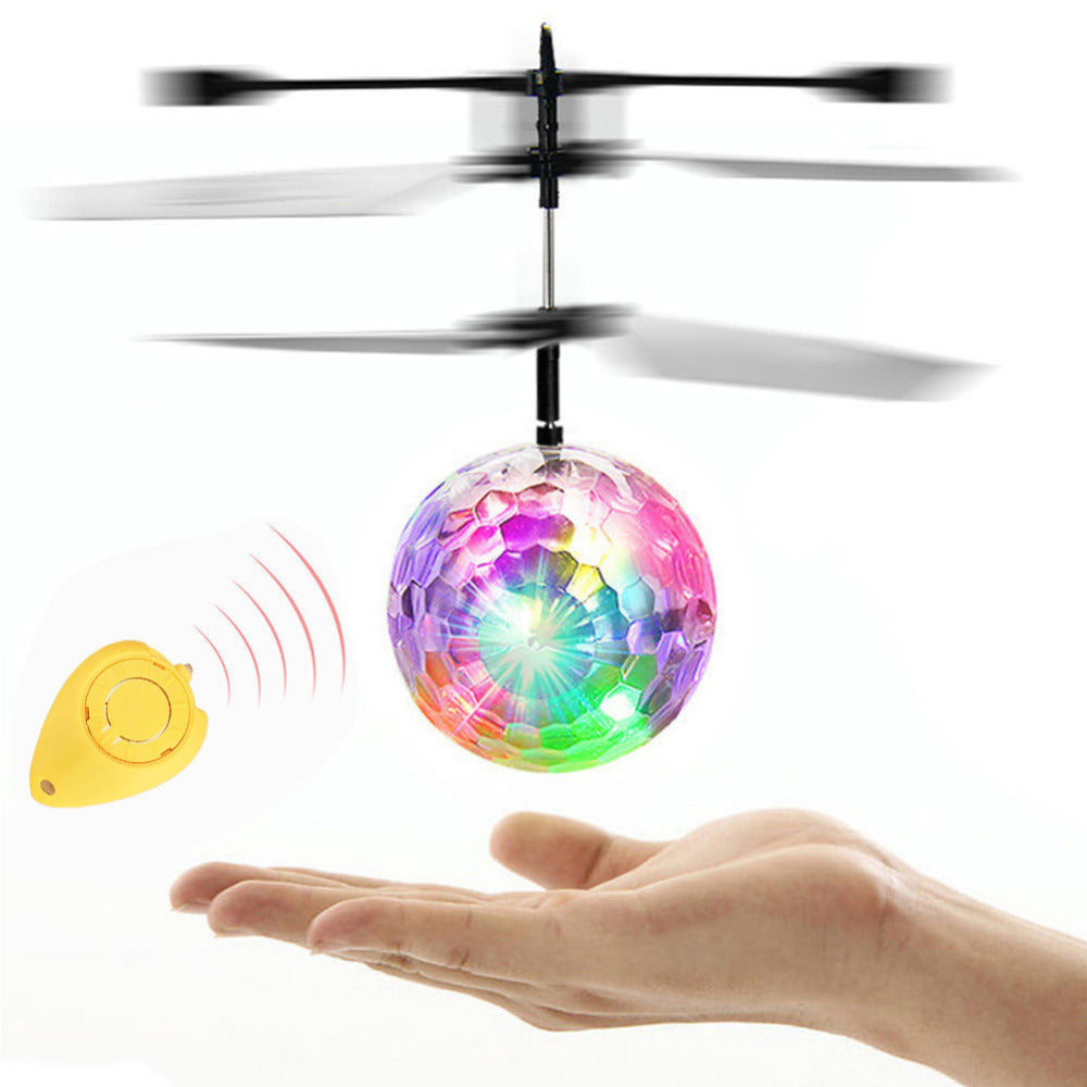RC Flying Ball LED Flashing Helicopter Remote Control Aircraft Infrared Induction Mini Drone with Colorful Shinning LED Lights