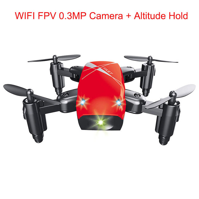 2017 New Micro Foldable Drone Dron Speed Switch RC Quadcopter Headless Mode One Key Return Quadcopters RTF Gifts for Friends
